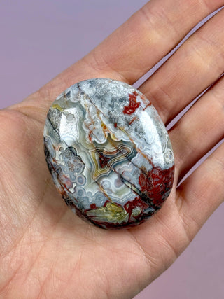 MEXICAN LAGUNA LACE AGATE PALM STONE (5) tumble stone The Crystal Avenues 