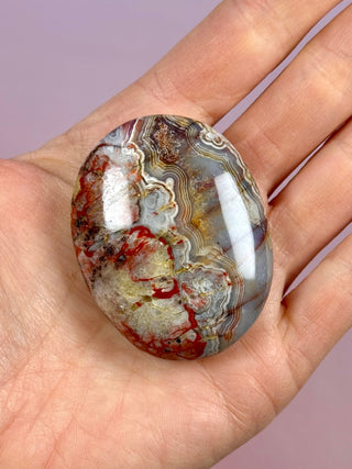 MEXICAN LAGUNA LACE AGATE PALM STONE (6) tumble stone The Crystal Avenues 
