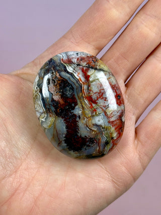 MEXICAN LAGUNA LACE AGATE PALM STONE (6) tumble stone The Crystal Avenues 