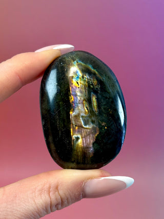 MIDNIGHT LABRADORITE PALM STONE (1) Palm stone The Crystal Avenues 