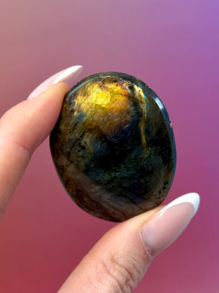 MIDNIGHT LABRADORITE PALM STONE (12) Palm stone The Crystal Avenues 