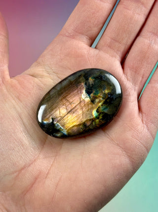 MIDNIGHT LABRADORITE PALM STONE (13) tumble stone The Crystal Avenues 