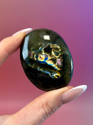 MIDNIGHT LABRADORITE PALM STONE (2) Palm stone The Crystal Avenues 