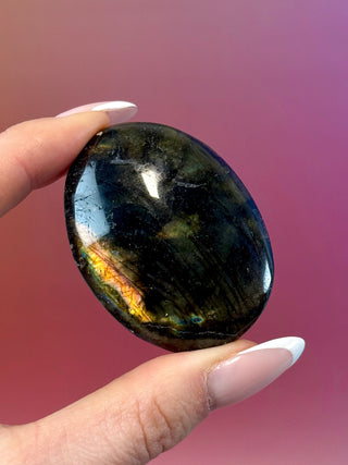 MIDNIGHT LABRADORITE PALM STONE (8) Palm stone The Crystal Avenues 