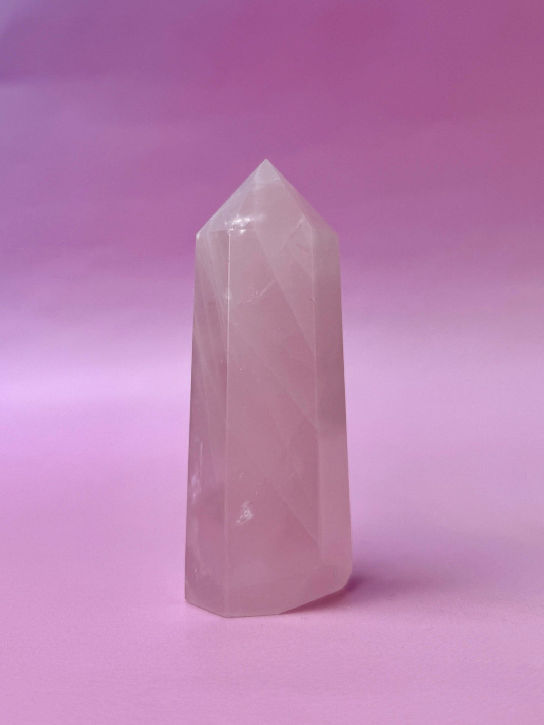 MILKY PINK ROSE QUARTZ TOWER (1) The Crystal Avenues 