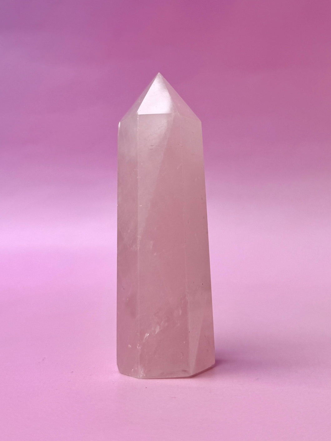 MILKY PINK ROSE QUARTZ TOWER (2) The Crystal Avenues 