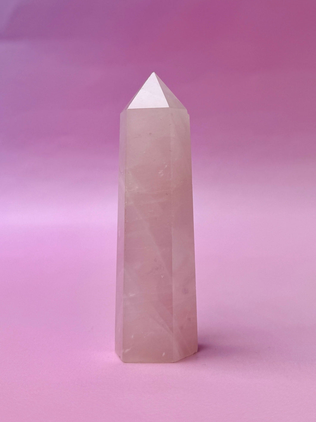 MILKY PINK ROSE QUARTZ TOWER (3) The Crystal Avenues 