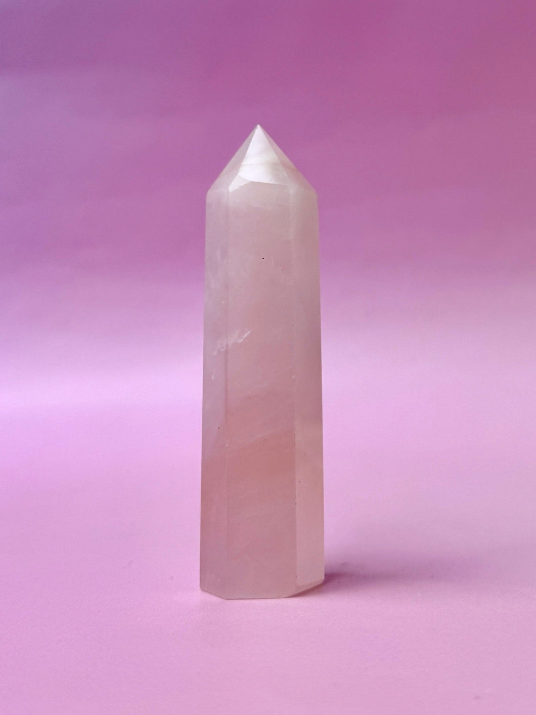 MILKY PINK ROSE QUARTZ TOWER (5) The Crystal Avenues 