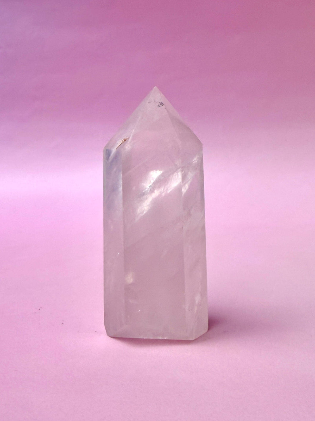 MILKY PINK ROSE QUARTZ TOWER (6) The Crystal Avenues 