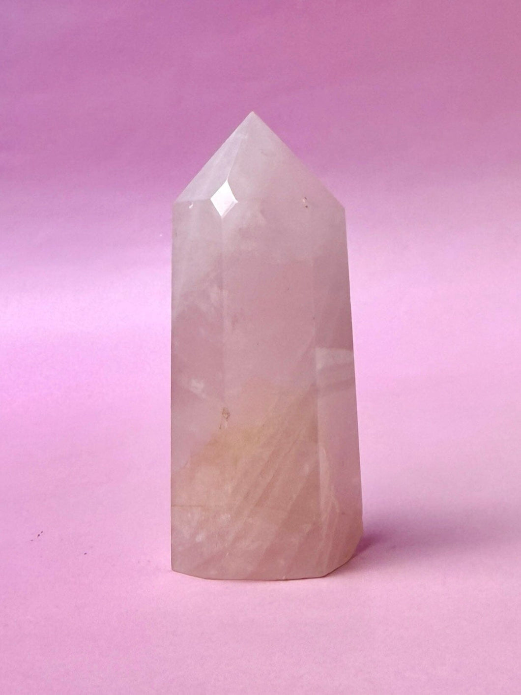 MILKY PINK ROSE QUARTZ TOWER (7) The Crystal Avenues 