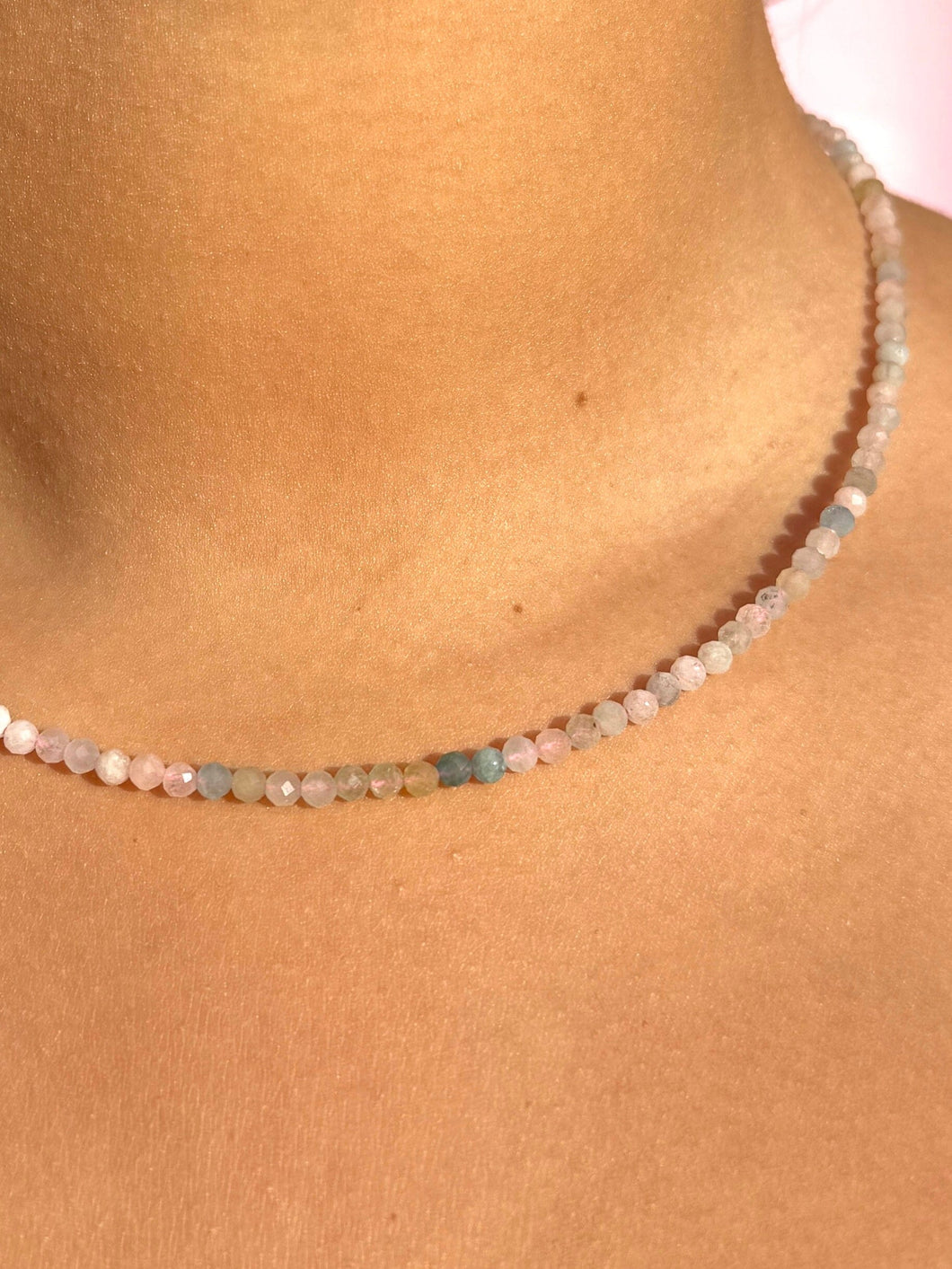 MORGANITE FACET CHOKER NECKLACE Necklace The Crystal Avenues 