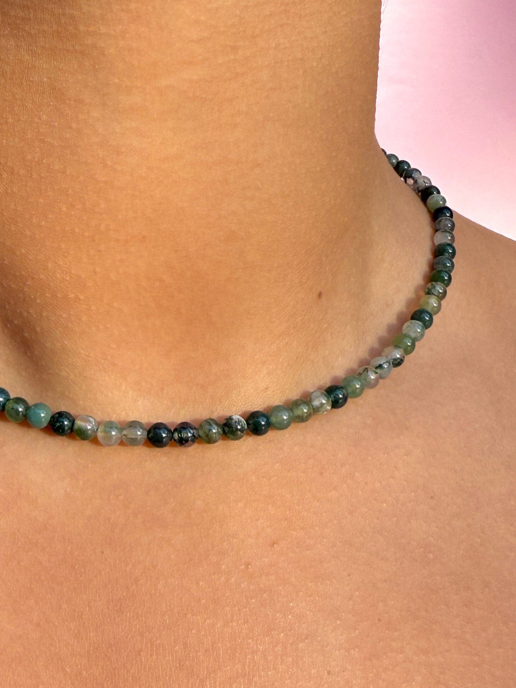 MOSS AGATE CHOKER NECKLACE Necklace The Crystal Avenues 