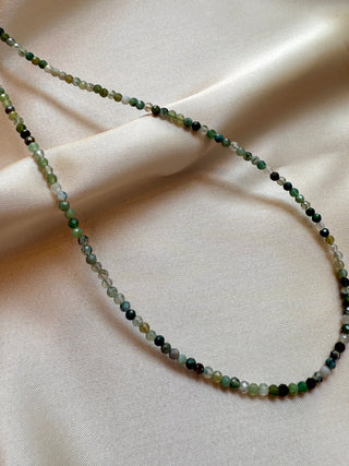 MOSS AGATE FACET CHOKER NECKLACE Necklace The Crystal Avenues 