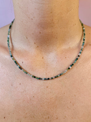 MOSS AGATE FACET CHOKER NECKLACE Necklace The Crystal Avenues 
