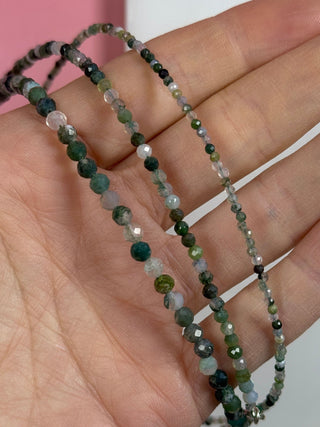 MOSS AGATE FACET CHOKER NECKLACE Necklace The Crystal Avenues 