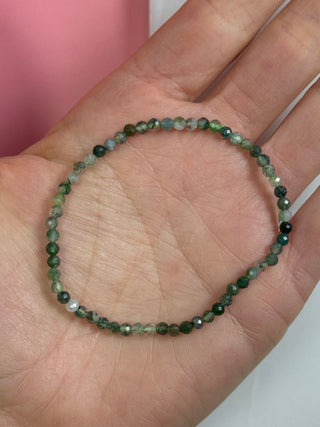 MOSS AGATE FACET STRETCH BRACELET Bracelet The Crystal Avenues 