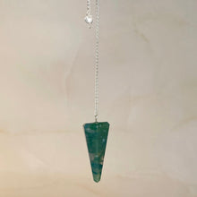 Load image into Gallery viewer, MOSS AGATE PENDULUM Raw Crystal The Crystal Avenues 
