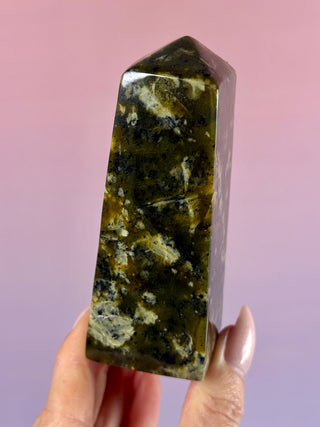 Mossland Nephrite Jade – Polished Tower (2) Tower The Crystal Avenues 