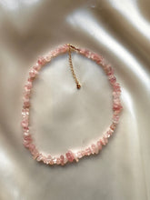 Load image into Gallery viewer, NATURAL ROSE QUARTZ CHIP CHOKER NECKLACE Necklace The Crystal Avenues 
