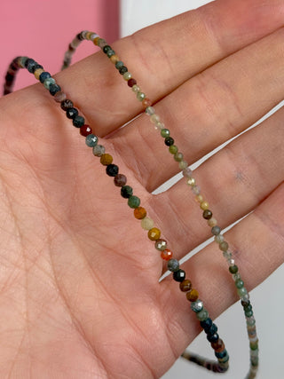 OCEAN JASPER FACET CHOKER NECKLACE Necklace The Crystal Avenues 