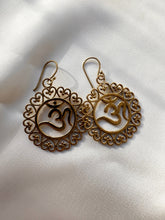 Load image into Gallery viewer, OM SYMBOL BRASS EARRINGS The Crystal Avenues 
