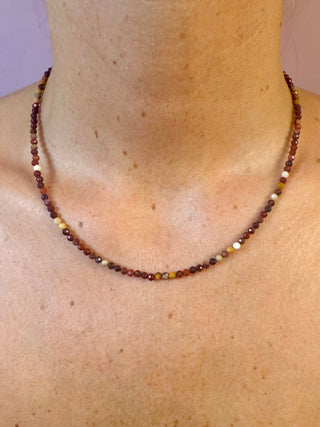 PEACH MOONSTONE FACET CHOKER NECKLACE Necklace The Crystal Avenues 