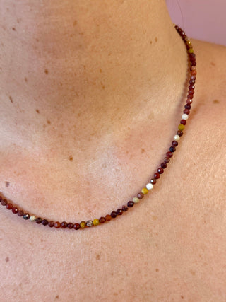 PEACH MOONSTONE FACET CHOKER NECKLACE Necklace The Crystal Avenues 