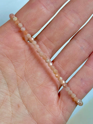 PEACH MOONSTONE FACET STRETCH BRACELET Bracelet The Crystal Avenues 