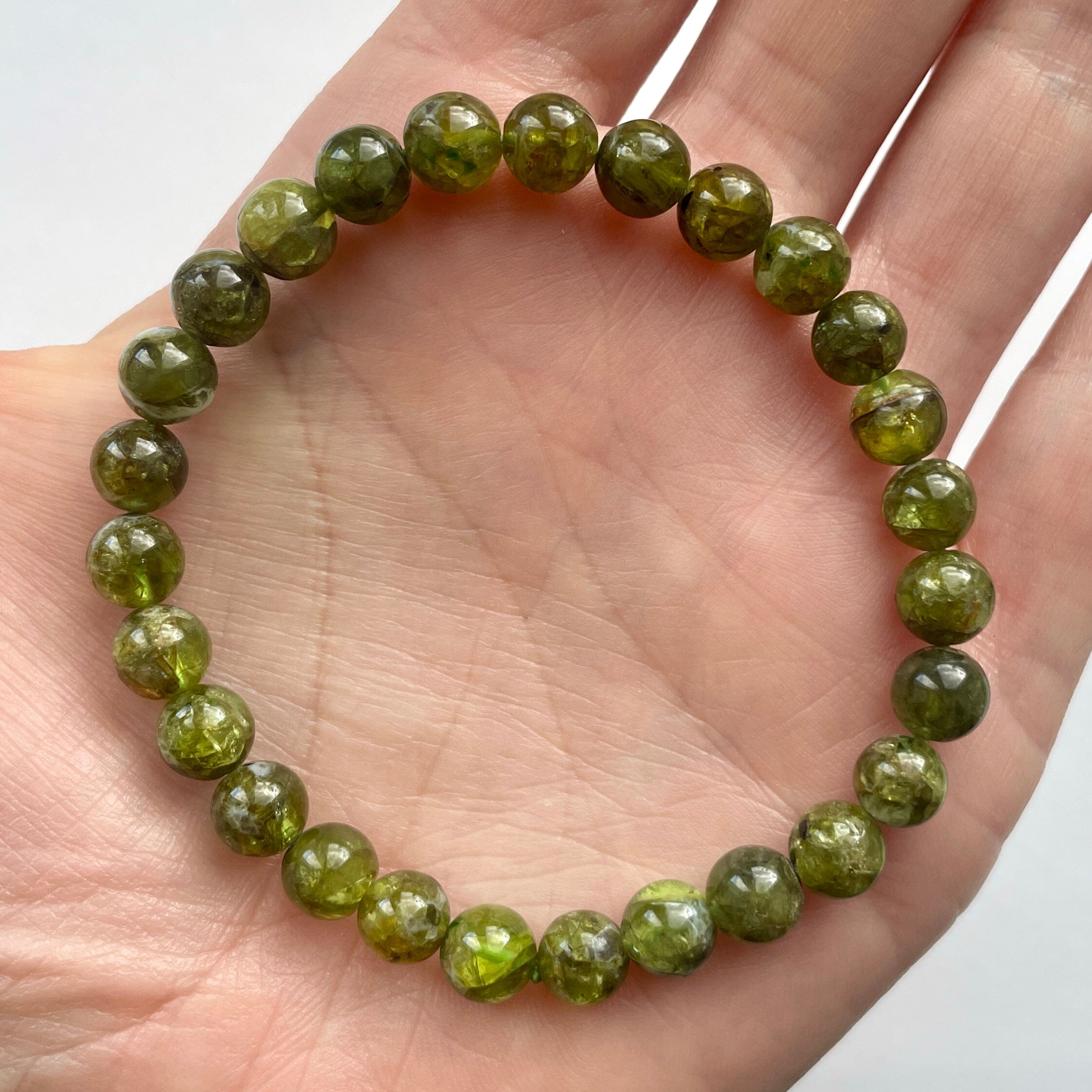 Leather bracelet with a green crystal | United States Leather bracelet with a green crystal | United States