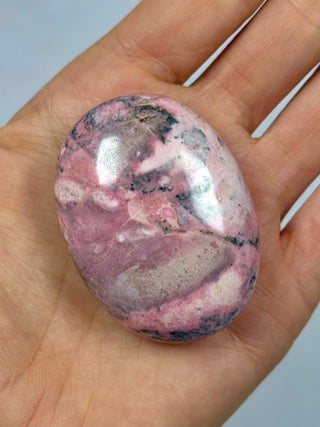 PERUVIAN RHODONITE PALM STONE (1) tumble stone The Crystal Avenues 