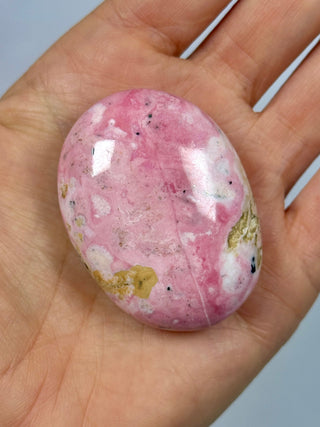 PERUVIAN RHODONITE PALM STONE (2) tumble stone The Crystal Avenues 