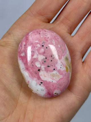 PERUVIAN RHODONITE PALM STONE (2) tumble stone The Crystal Avenues 