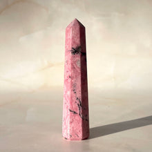 Load image into Gallery viewer, PERUVIAN RHODONITE TOWER (2) tumble stone The Crystal Avenues 
