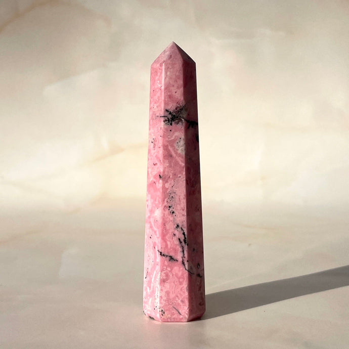 PERUVIAN RHODONITE TOWER (2) tumble stone The Crystal Avenues 