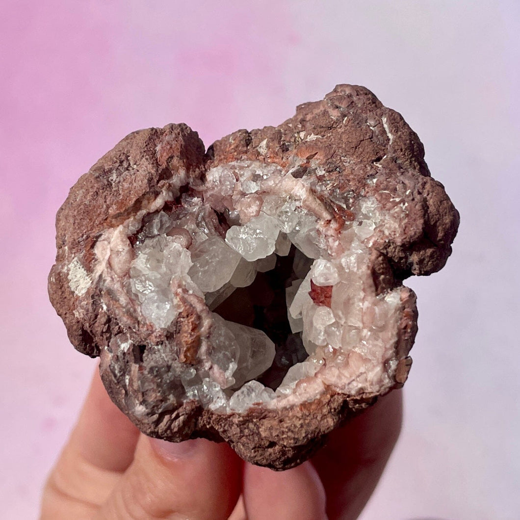 PINK AMETHYST GEODE (4) Druze The Crystal Avenues 