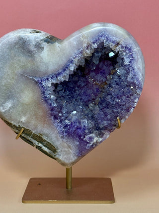 PINK AMETHYST HEART - EXCLUSIVE QUALITY (1) Druze The Crystal Avenues 