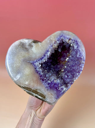 PINK AMETHYST HEART - EXCLUSIVE QUALITY (1) Druze The Crystal Avenues 