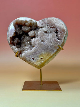 PINK AMETHYST HEART - EXCLUSIVE QUALITY (10) Druze The Crystal Avenues 