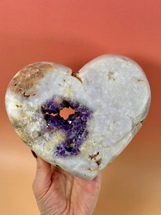 PINK AMETHYST HEART - EXCLUSIVE QUALITY (2) Druze The Crystal Avenues 