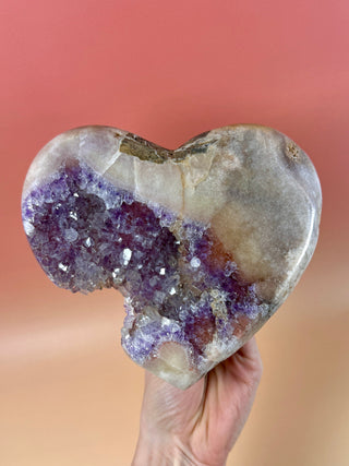 PINK AMETHYST HEART - EXCLUSIVE QUALITY (3) Druze The Crystal Avenues 