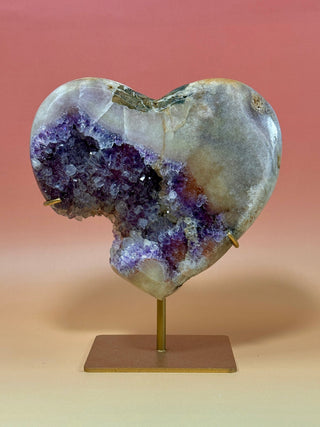 PINK AMETHYST HEART - EXCLUSIVE QUALITY (3) Druze The Crystal Avenues 