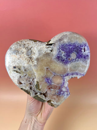 PINK AMETHYST HEART - EXCLUSIVE QUALITY (3) Druze The Crystal Avenues 