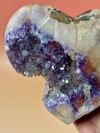 PINK AMETHYST HEART - EXCLUSIVE QUALITY (3) Druze The Crystal Avenues 
