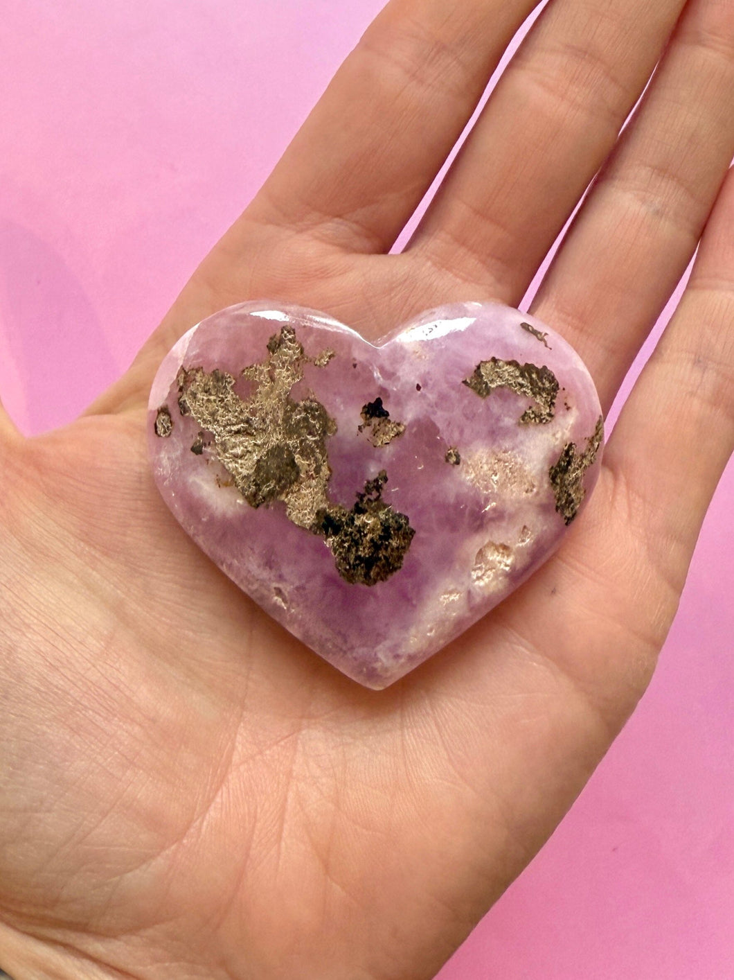 PINK ARAGONITE HEART (11) tumble stone The Crystal Avenues 