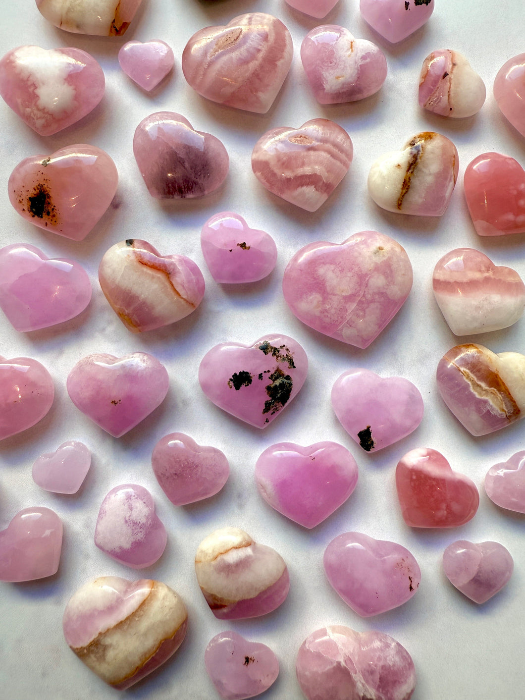 PINK ARAGONITE HEART Heart The Crystal Avenues 