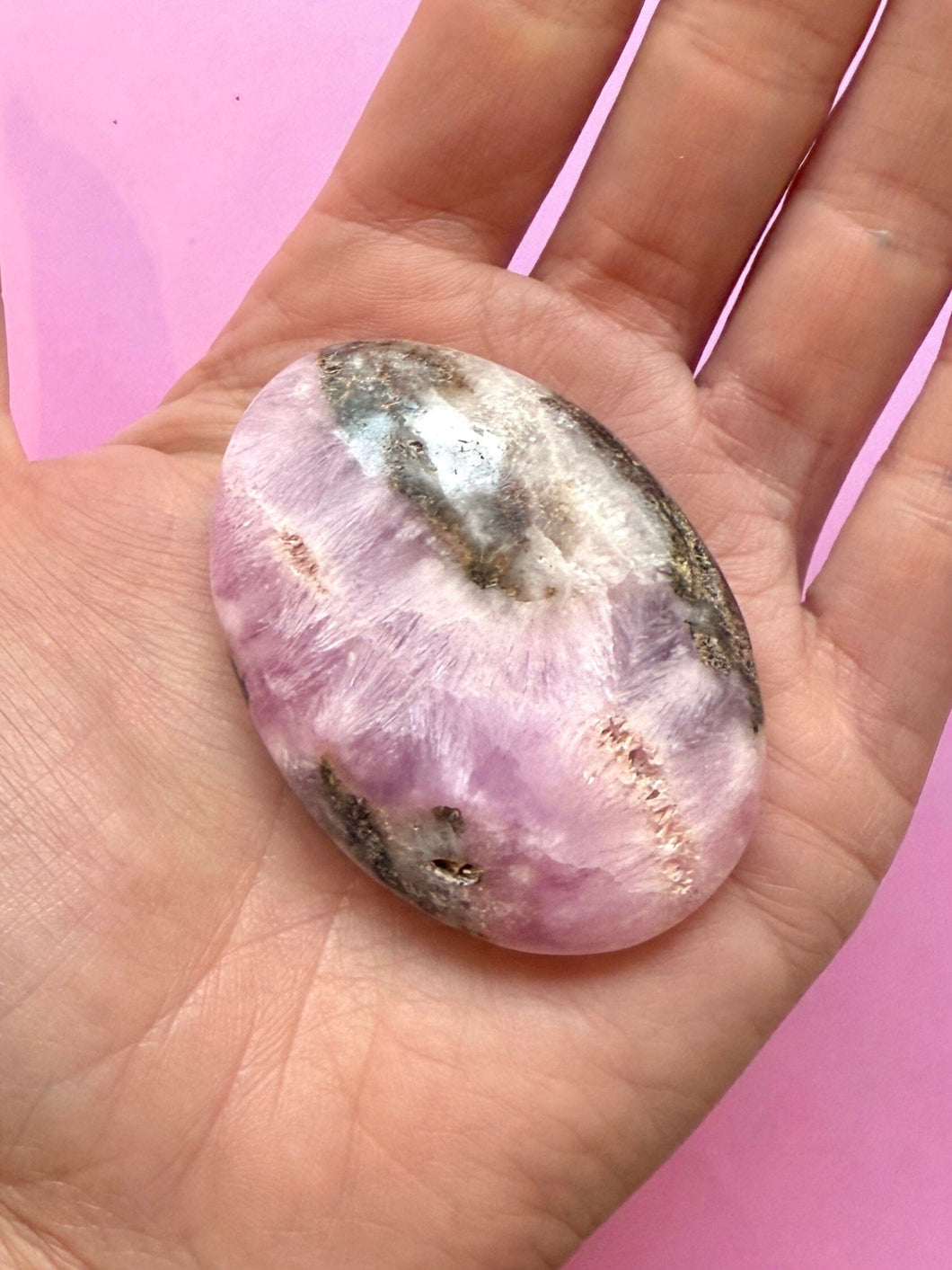 PINK ARAGONITE PALM STONE (12) tumble stone The Crystal Avenues 