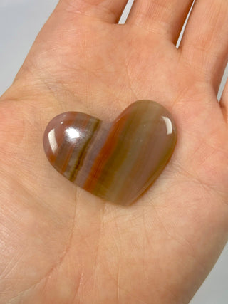 PINK BANDED ONYX HEART (1) tumble stone The Crystal Avenues 