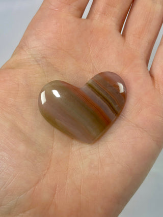 PINK BANDED ONYX HEART (1) tumble stone The Crystal Avenues 