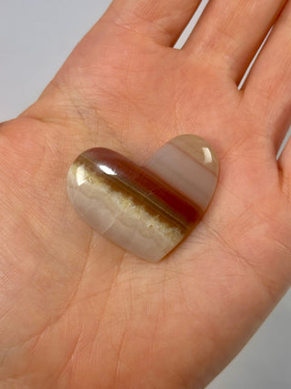 PINK BANDED ONYX HEART (2) tumble stone The Crystal Avenues 