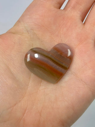 PINK BANDED ONYX HEART (3) tumble stone The Crystal Avenues 